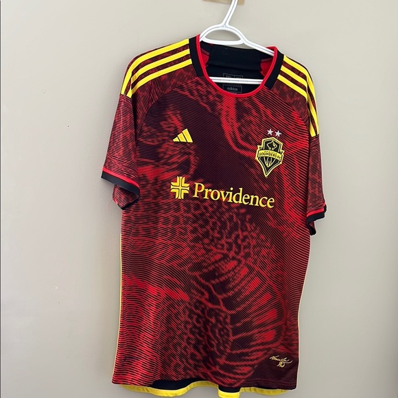 Adidas Seattle Sounders Red and Yellow Jersey - Picture 1 of 3